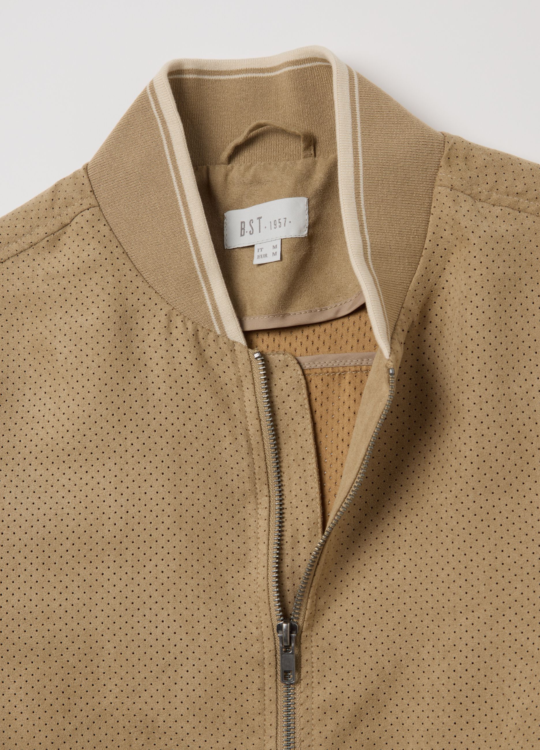 Bomber traforato beige