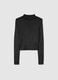 Black mock neck fitted sweater_4