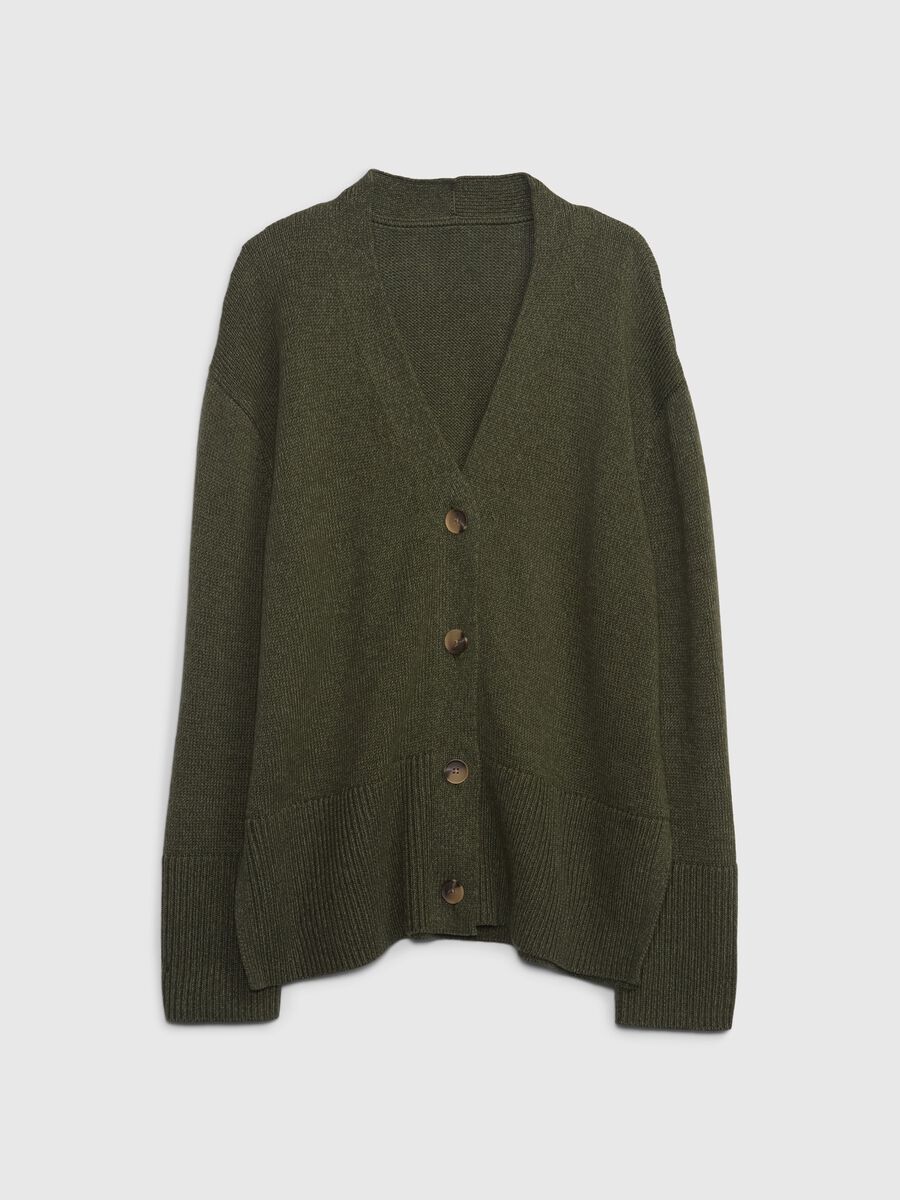 Cardigan con scollo a V e spacchi_5
