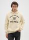 Beige mixed cotton hoodie with One Piece print_0