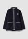Vestaglia sherpa blu con zip e due tasche_0