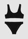 Black textured stretch-fabric bikini_0