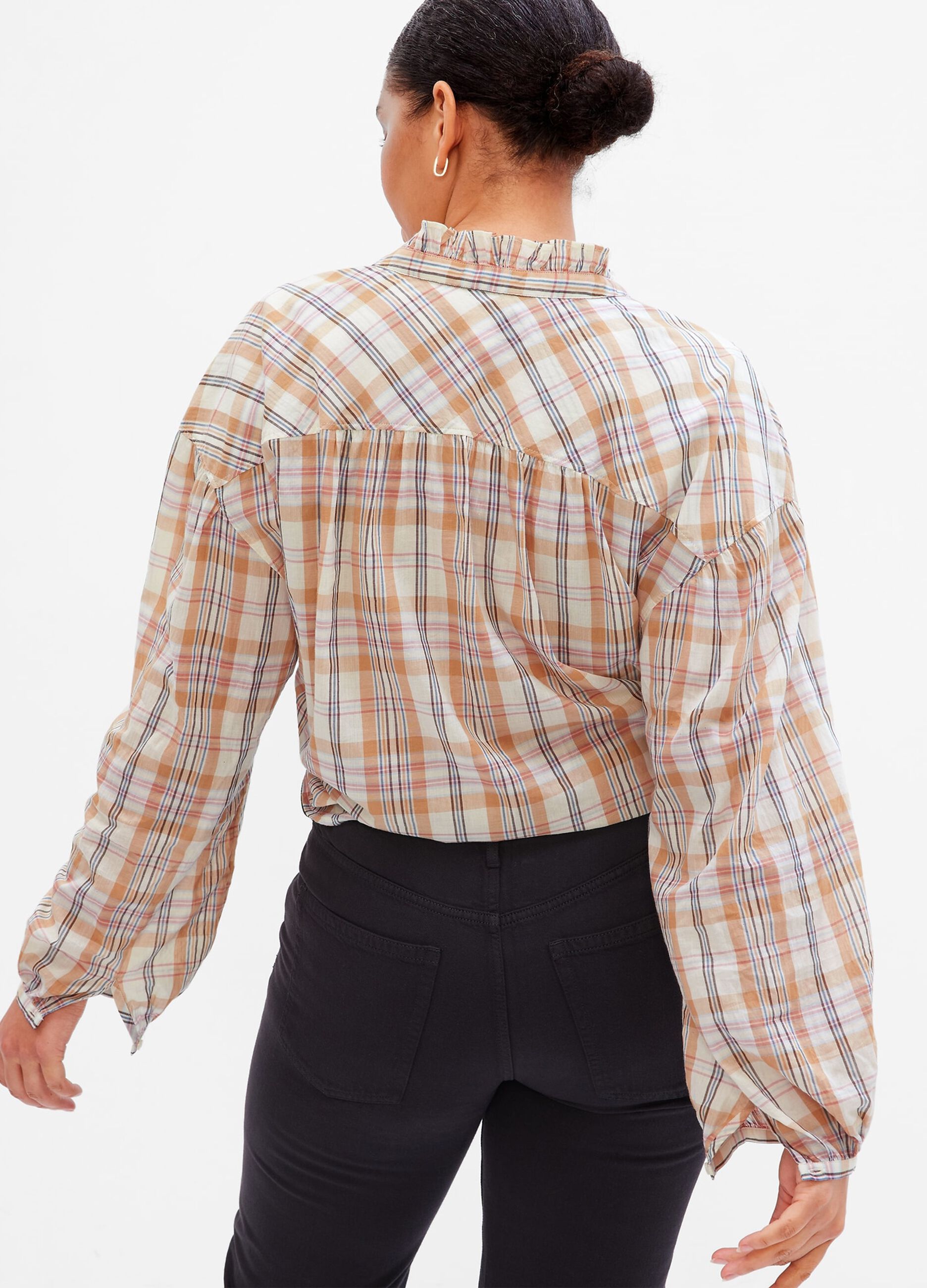 Camicia In Cotone Check Con Rouche GAP Da Donna - Foto 2