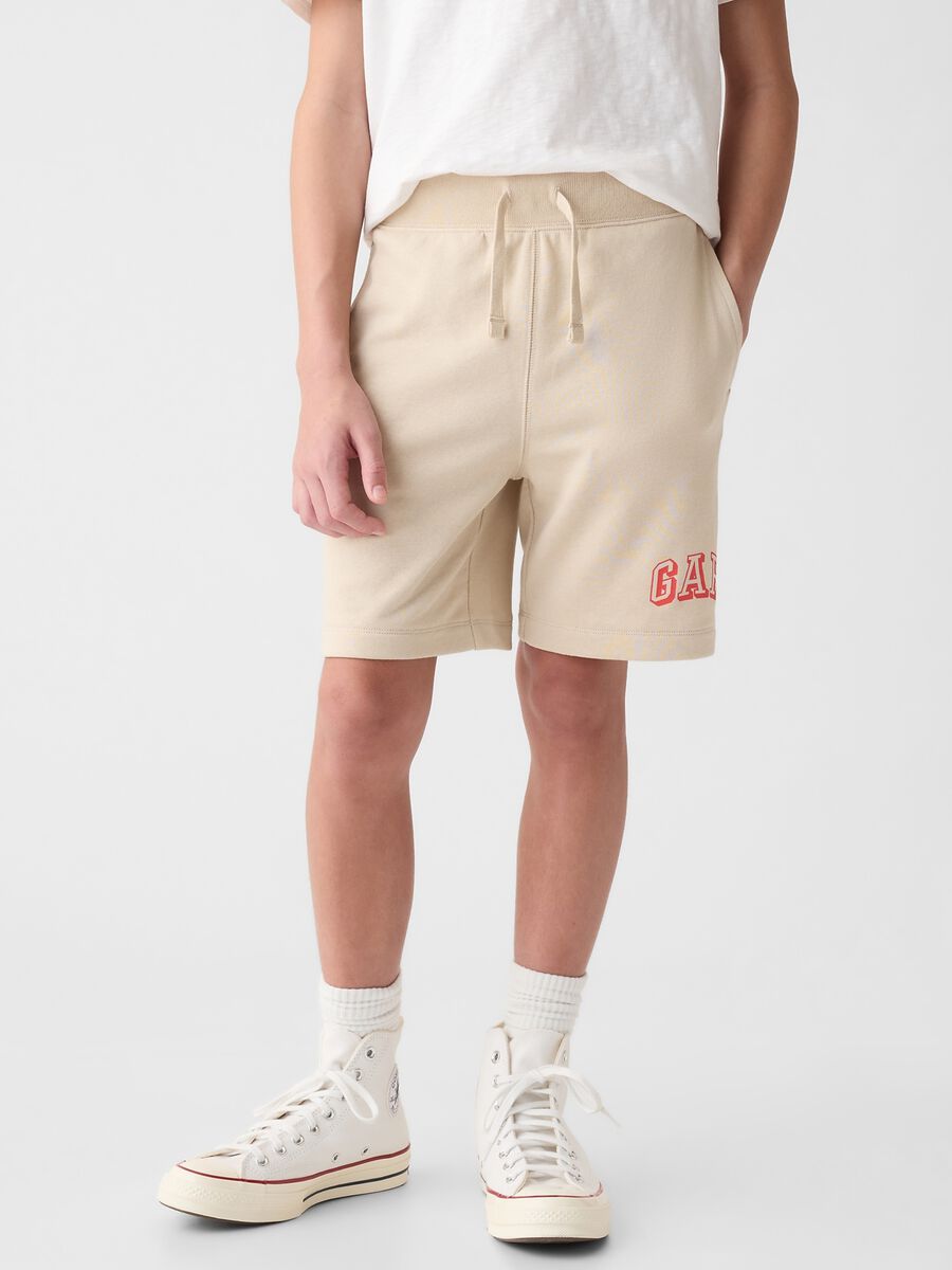 Bermuda jogger in French Terry stampa logo_1