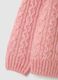 Pink regular fit girl's cardigan with buttons_3