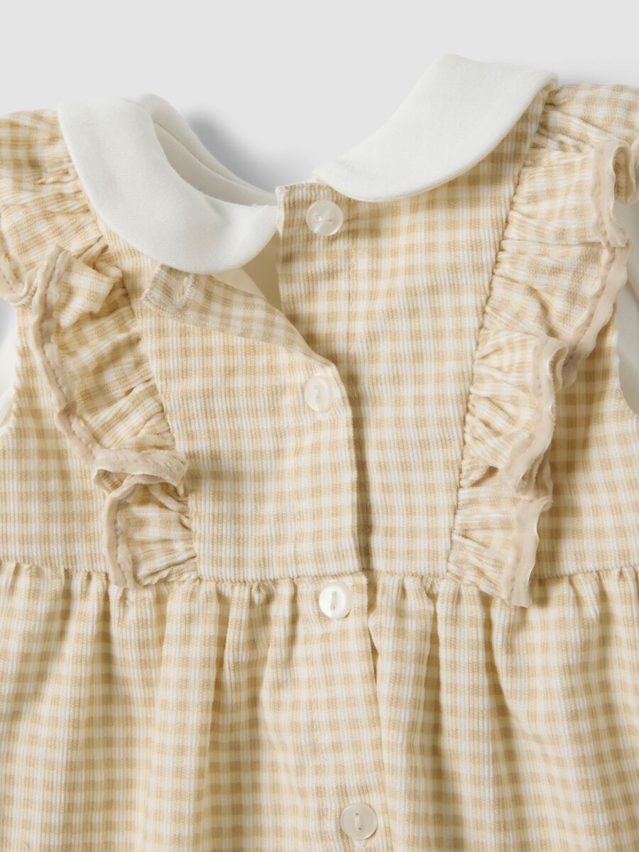 Completo giallo e bianco in puro cotone organico per neonata_3
