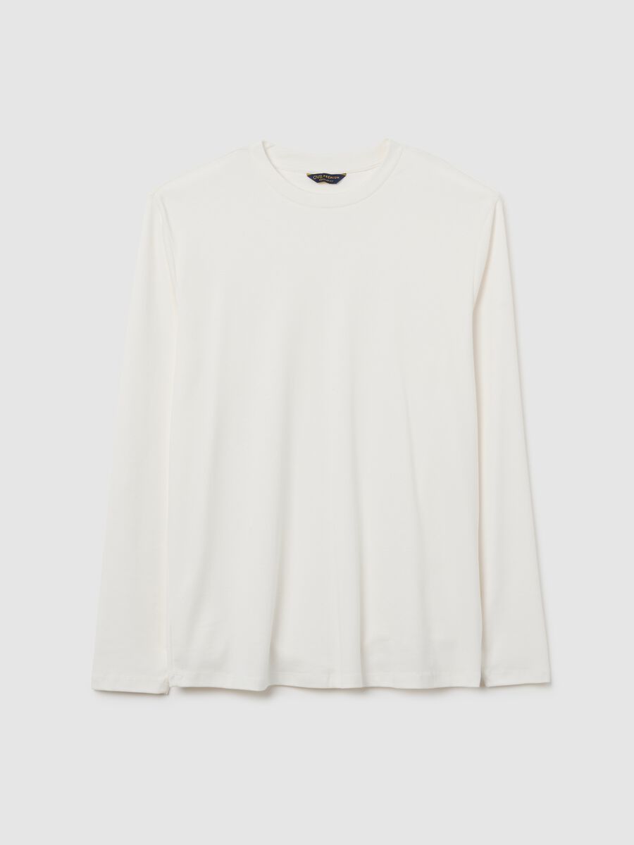 Maglia in puro cotone bianca regular fit_4