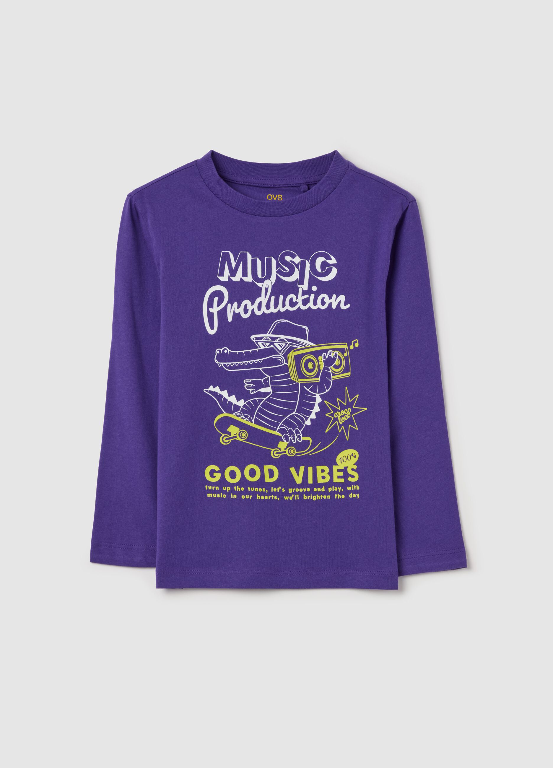 Long-sleeved T-shirt in cotton with print