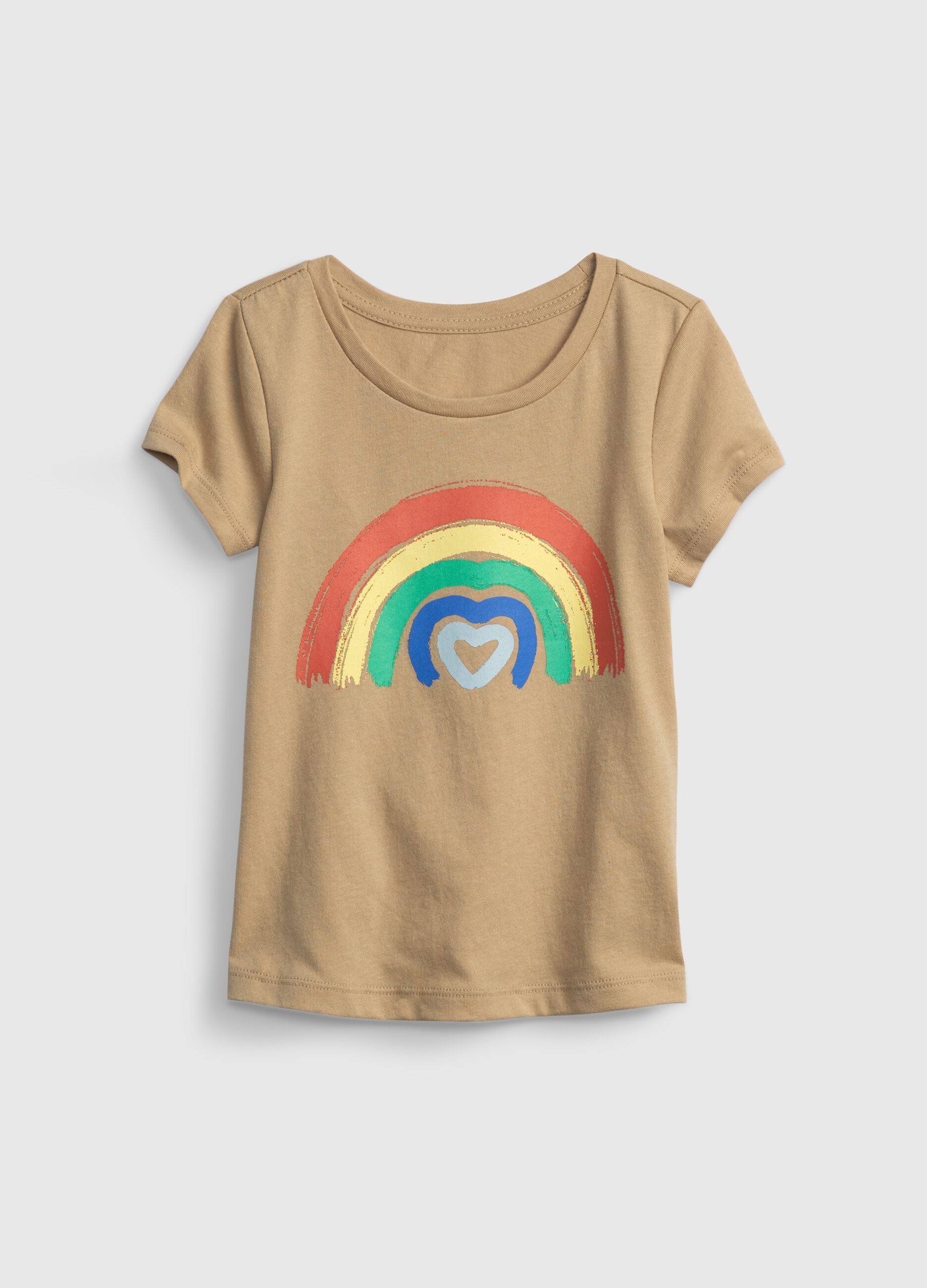 T-shirt con stampa arcobaleno
