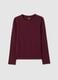 Girls' Long Sleeve Solid Bordeaux T-Shirt_3