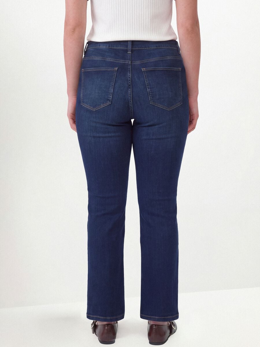 Jeans denim blu in cotone elasticizzato bootcut_2