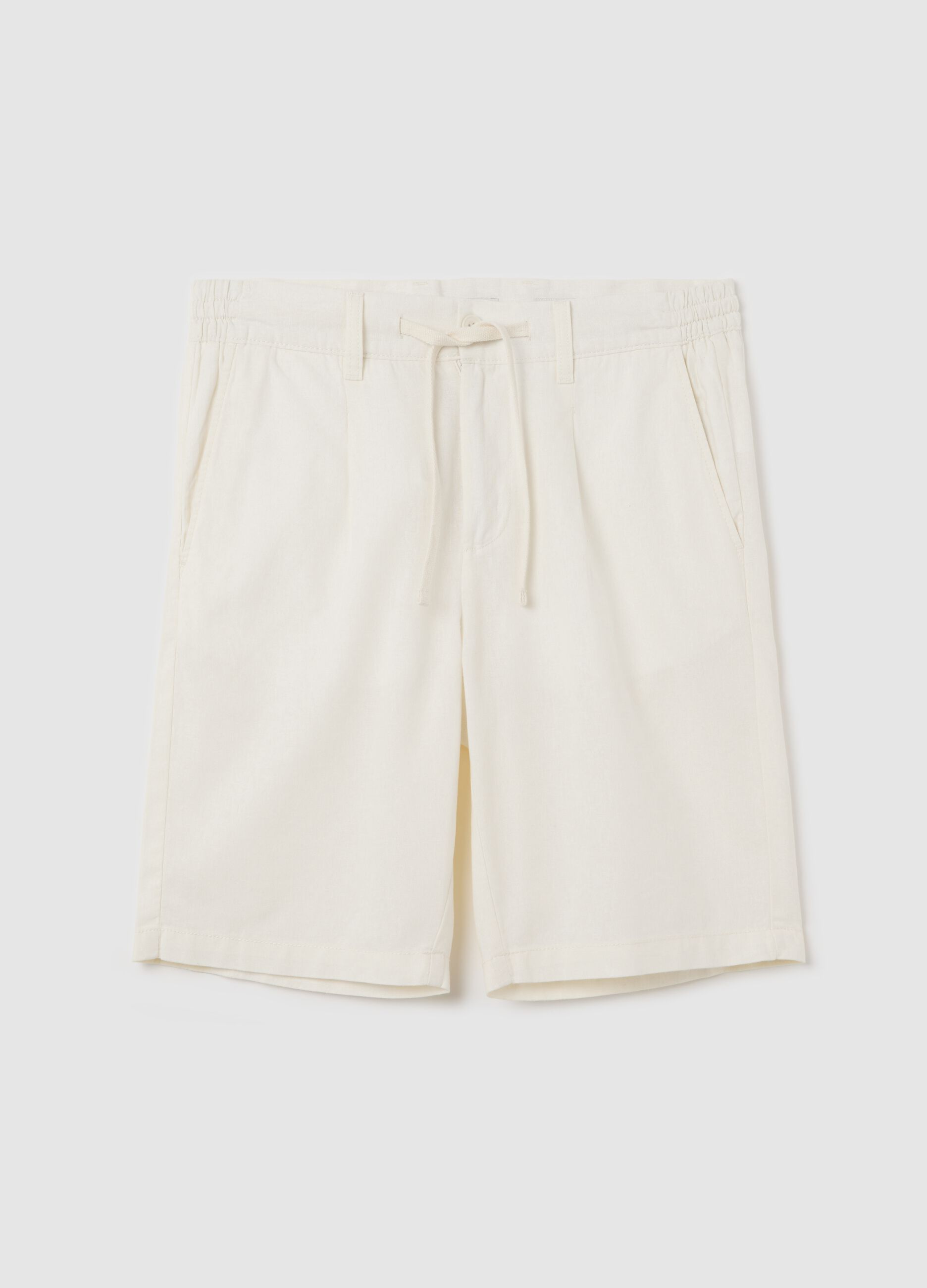 Regular fit Bermuda shorts in cotton and linen BST