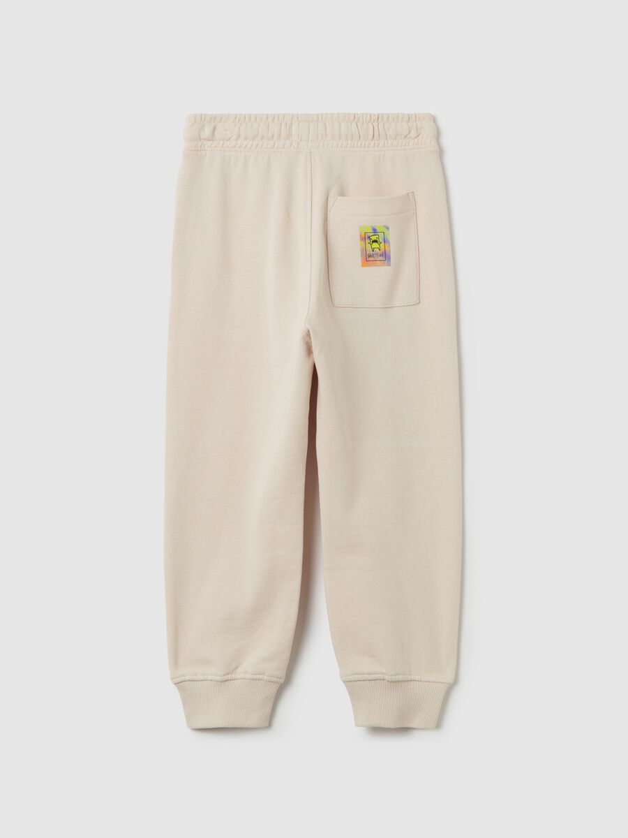 Cotton joggers with drawstring and print_1