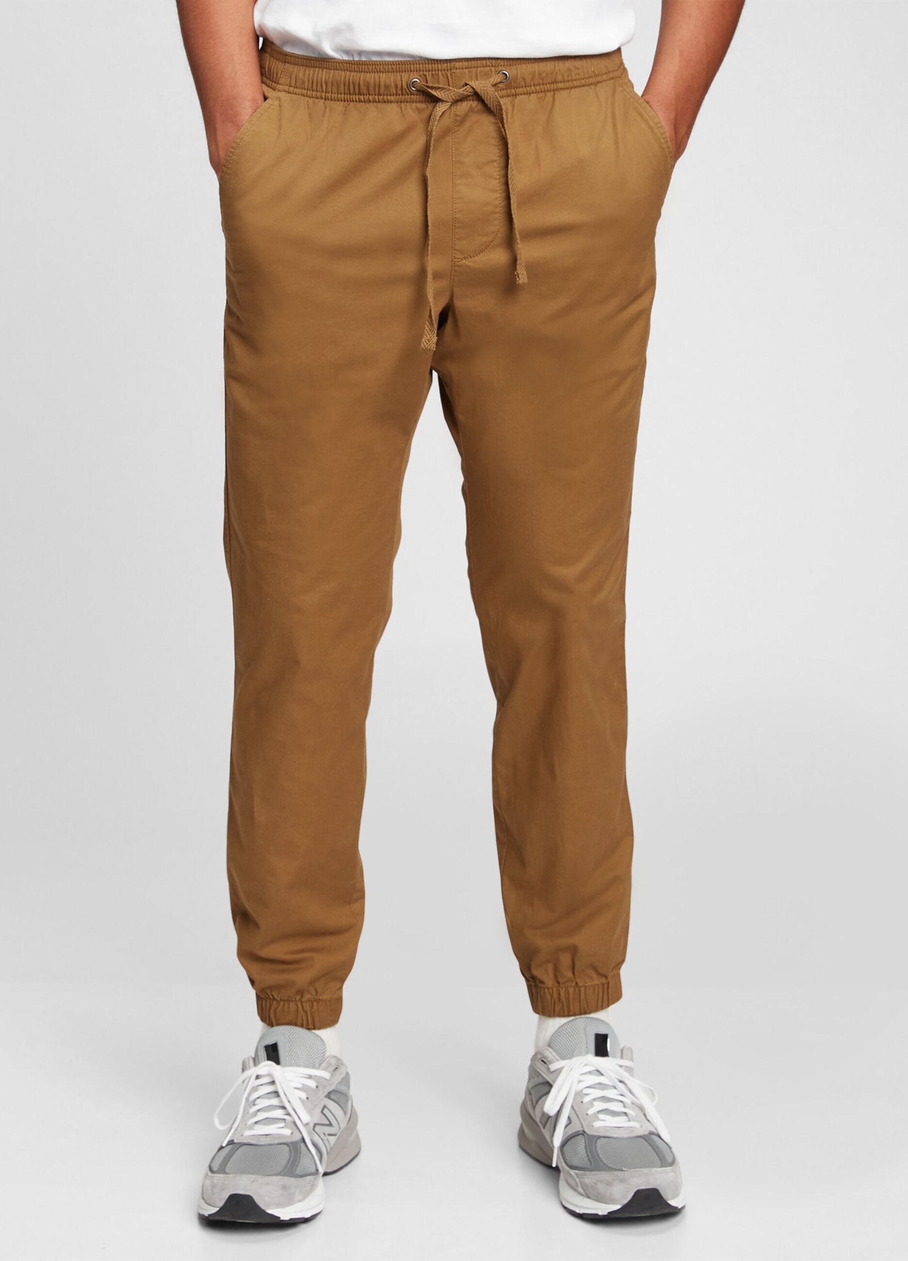 Canvas joggers with drawstring