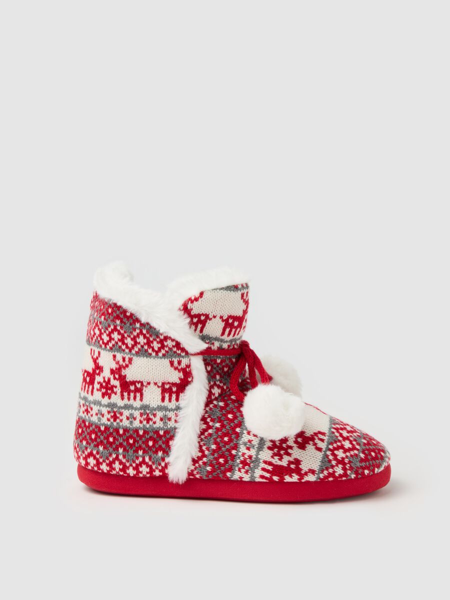 Slipper boots with jacquard designs_0