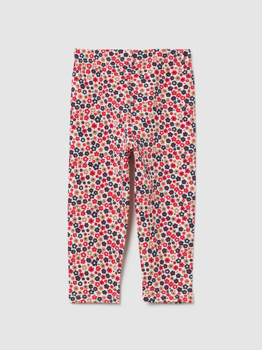 Girls' multicolour cotton skinny fit leggings_1