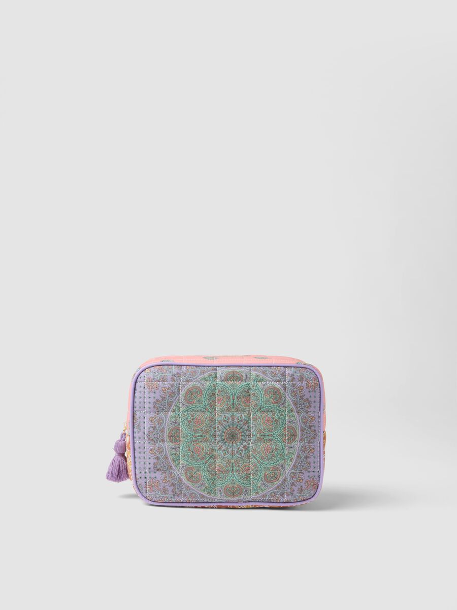 Beauty case in puro cotone multicolor con fantasia_0
