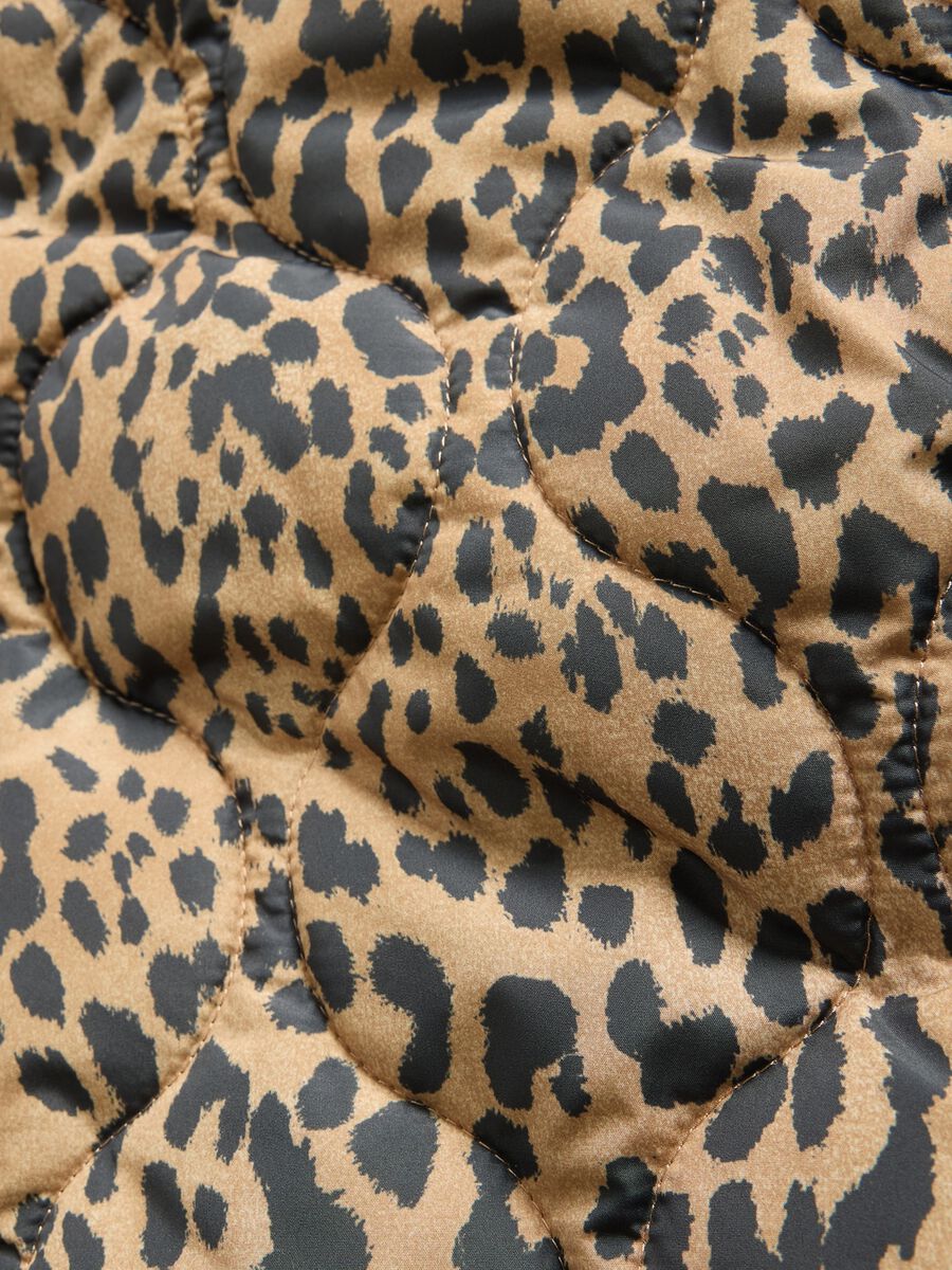 Beige Leopard Print Bomber Jacket_5