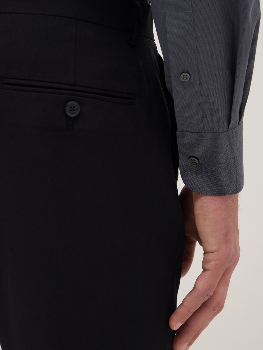 Grey pure cotton regular fit easy iron shirt_3