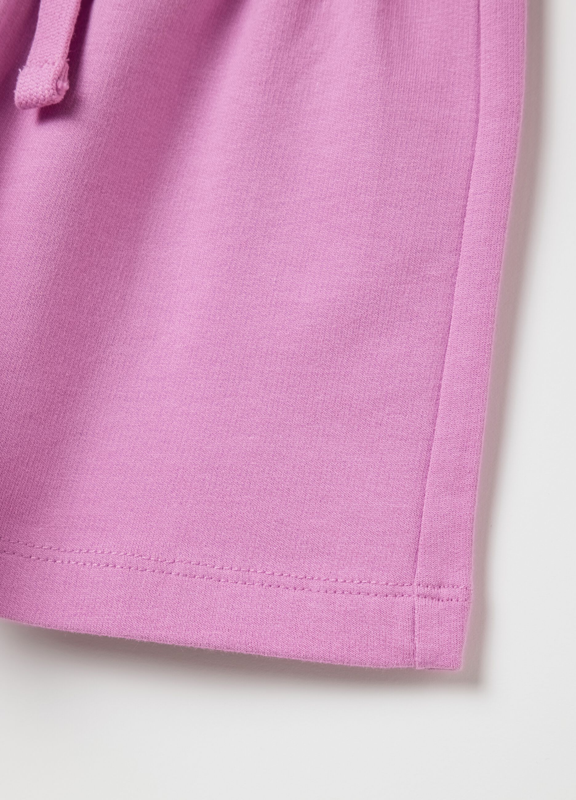 Short da bambina in puro cotone rosa regular fit con cintura elastica