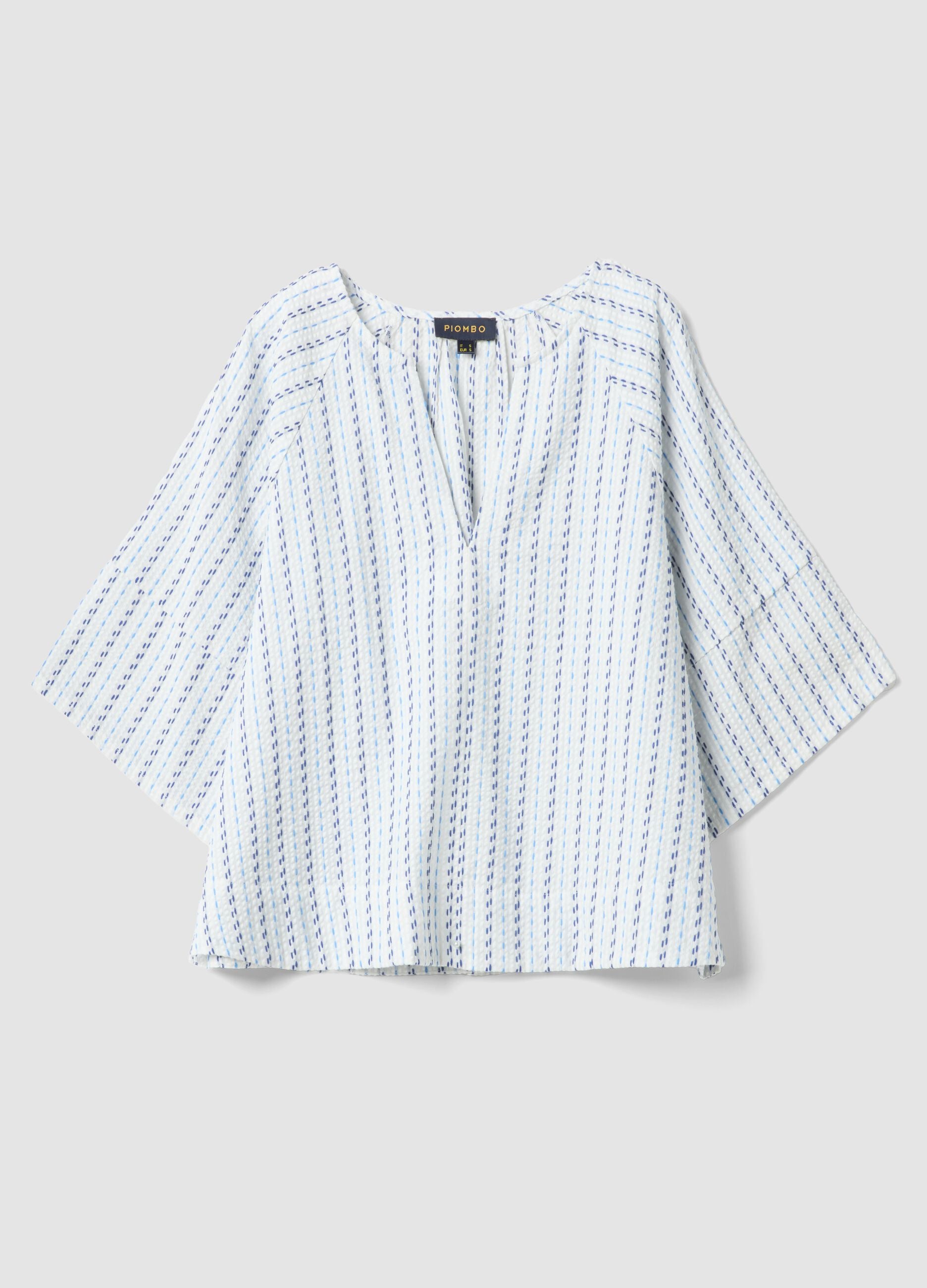 White pure cotton striped shirt