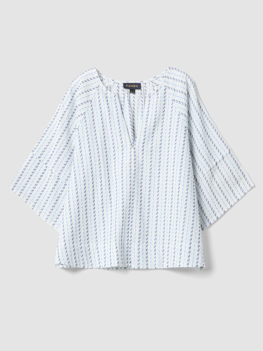 Camicia bianca in puro cotone a righe_4