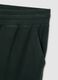 Regular Fit Green Fleece Trousers with Elastic Waist_1