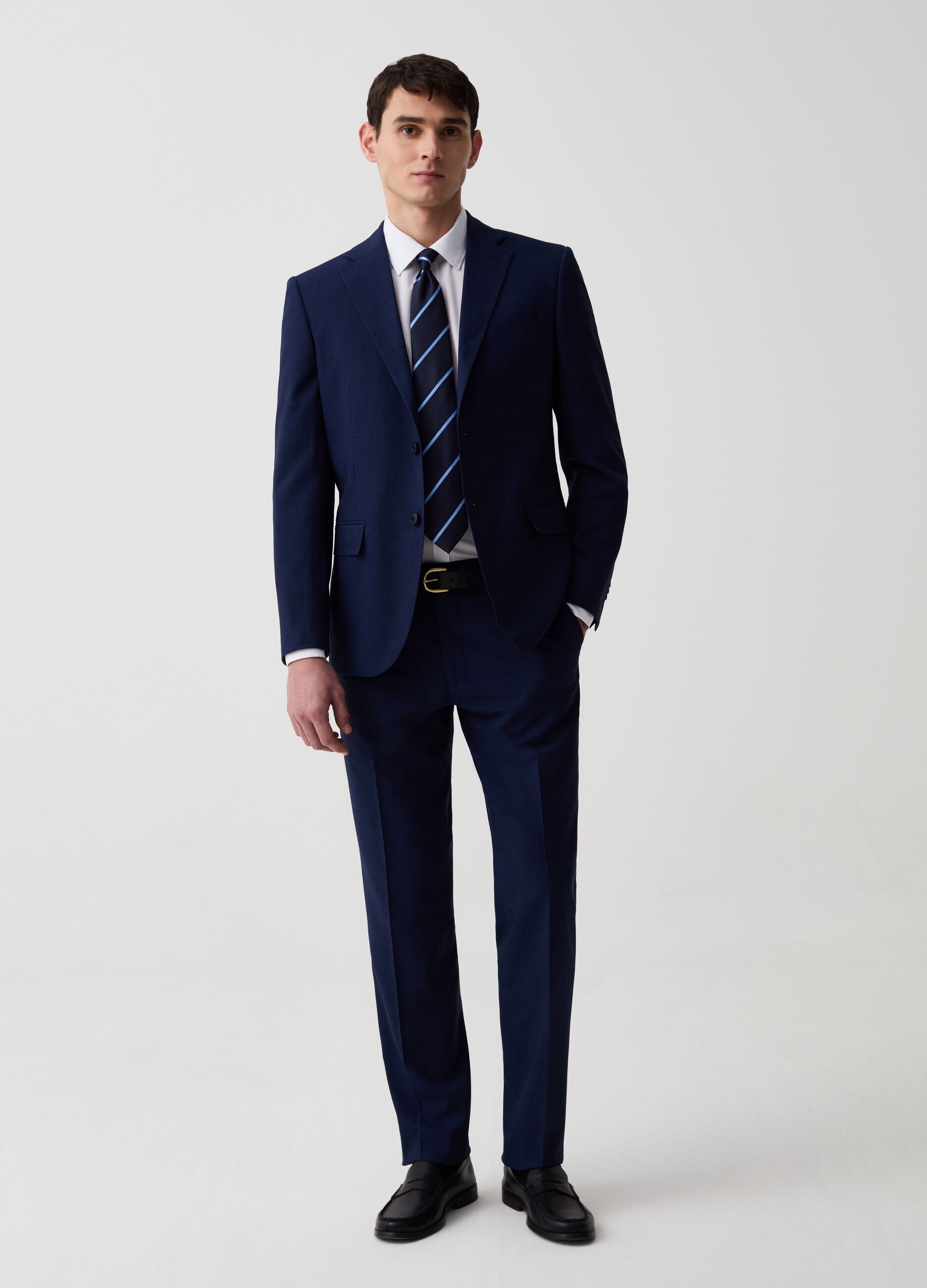 Regular-fit suit with Prince-of-Wales design