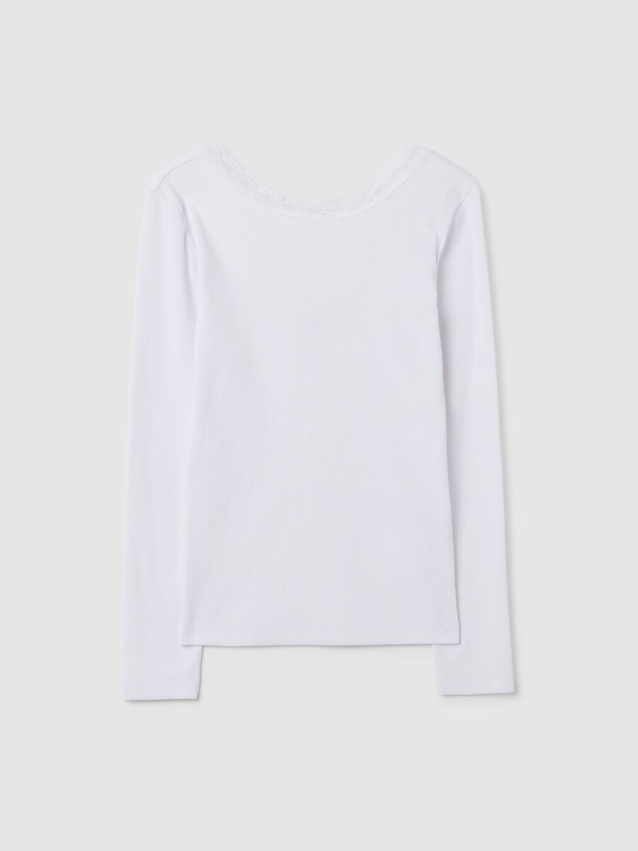 Maglia in puro cotone bianca regular fit_0
