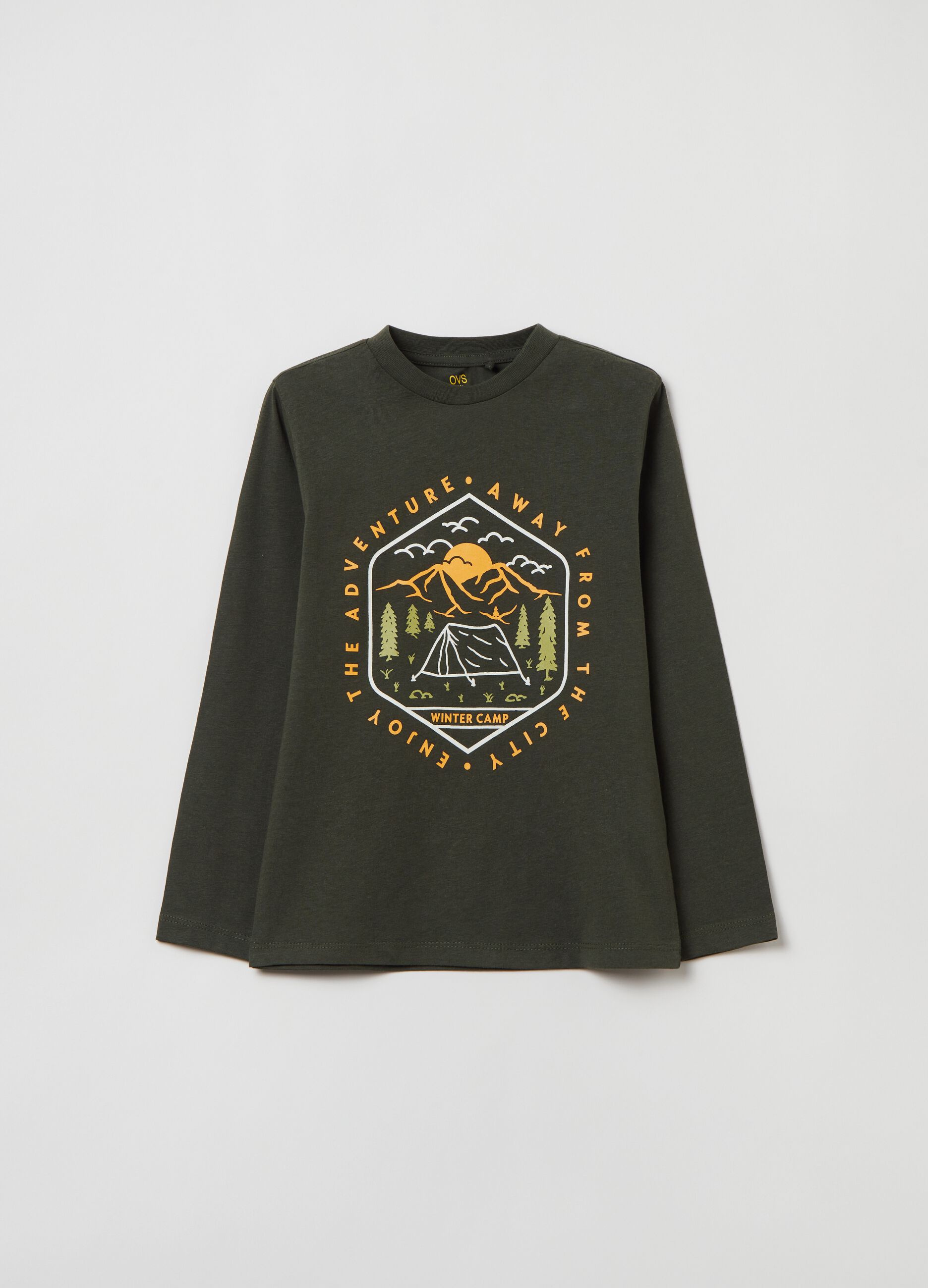 T-shirt a maniche lunghe con stampa_0