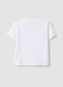 Girls' white stretch cotton t-shirt with beads_4