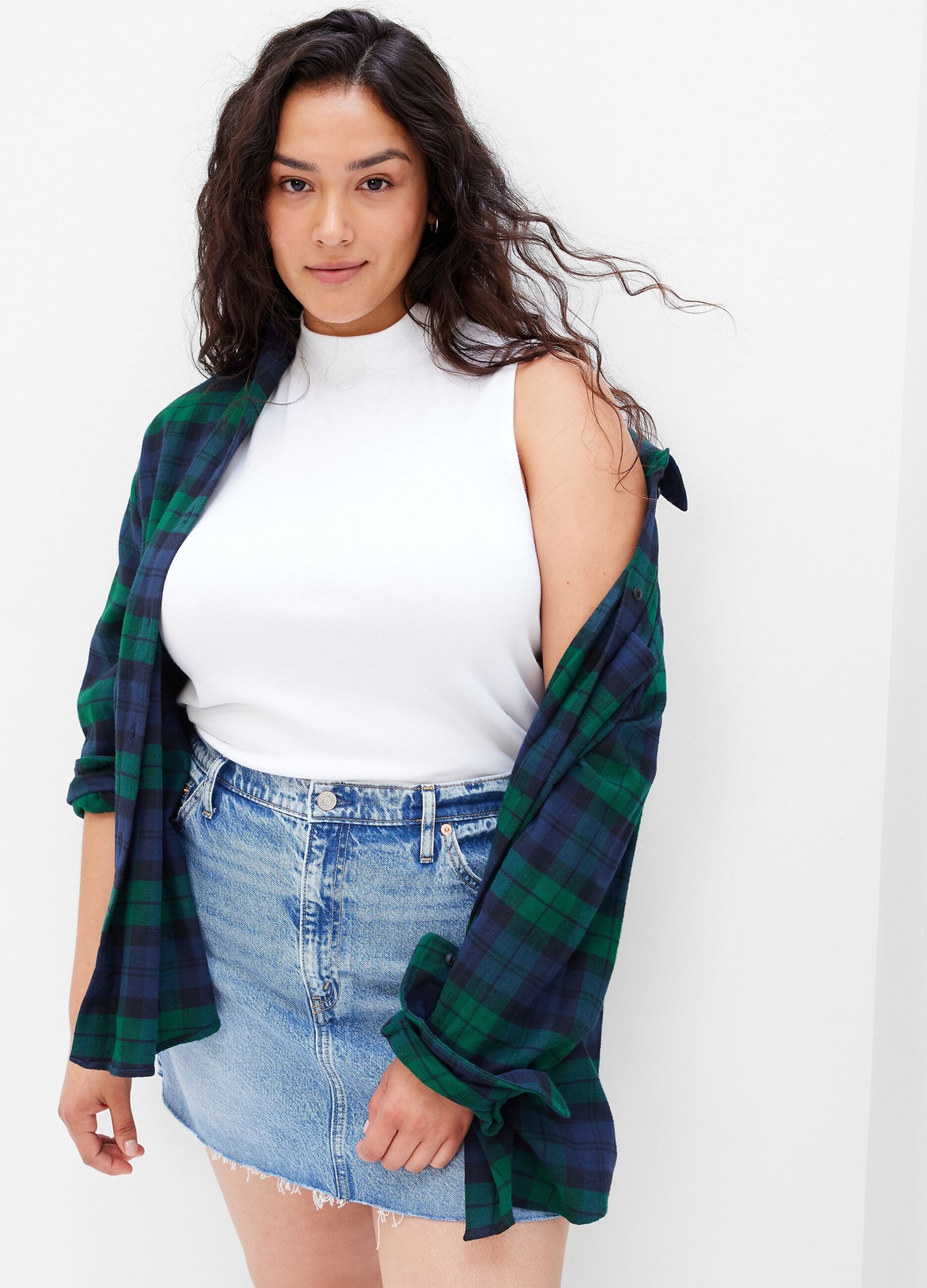 Flannel shirt with check pattern