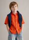 Orange pure linen oversized shirt for boys_0