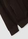 Brown full-zip sweatshirt in stretch piqu&eacute; with ribbed collar_1