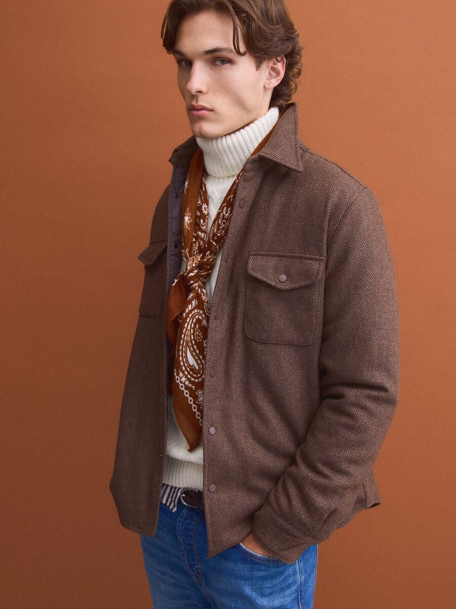 Brown wool-viscose blend shacket_2