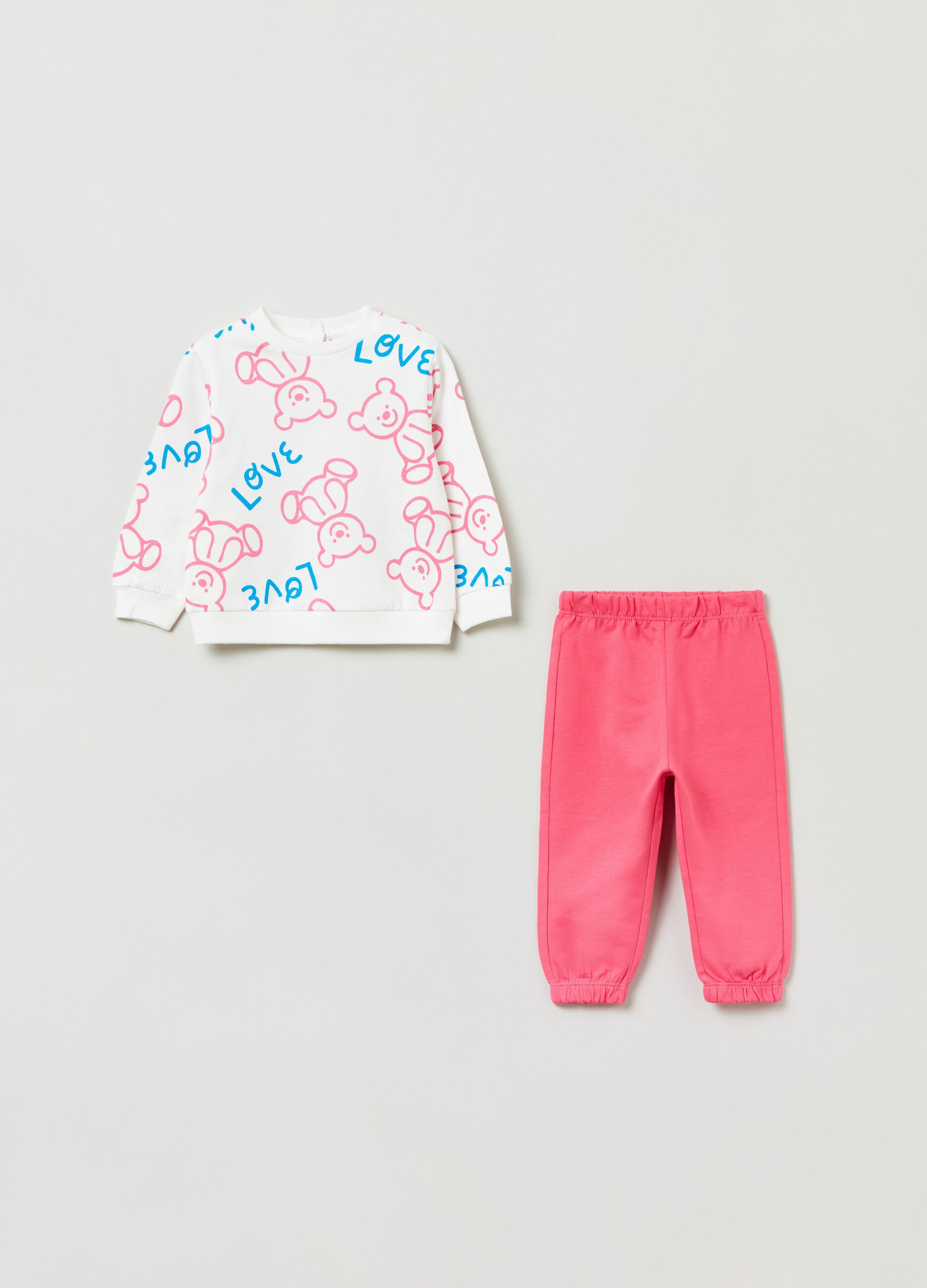 Jogging set in cotone con stampa _0