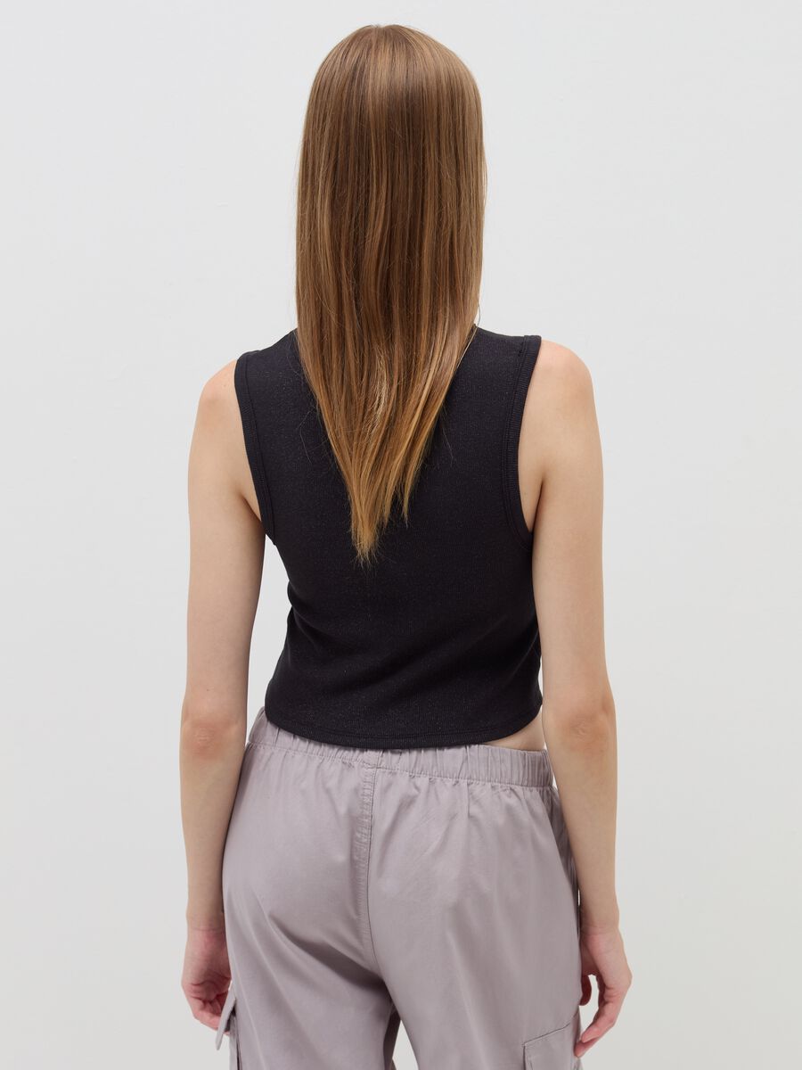 Tank top crop a costine con lurex_4