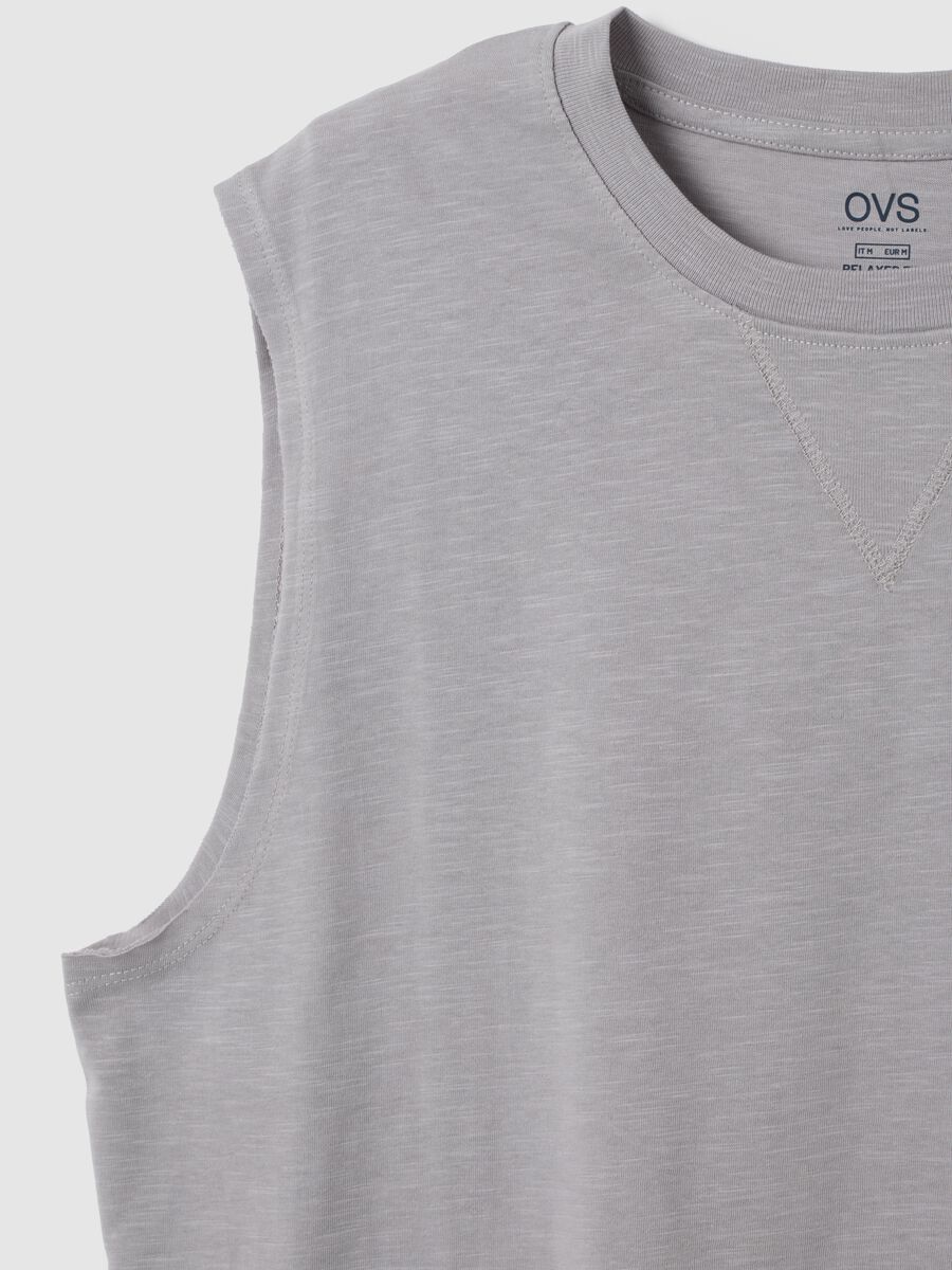 Canotta da uomo in puro cotone grigia regular fit_1