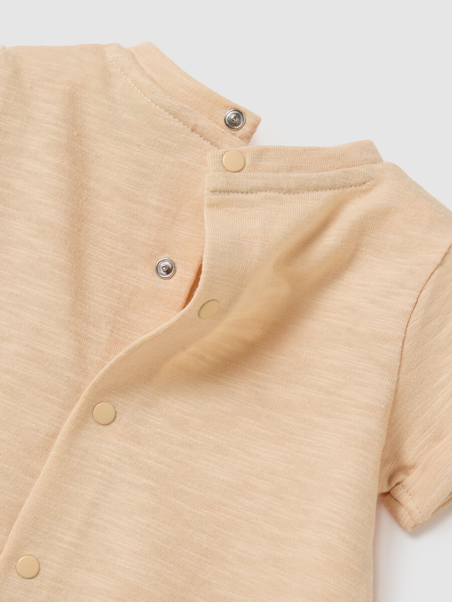 Baby bodysuit in pure beige cotton with print_3