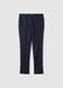 Regular fit pure blue linen trousers_4