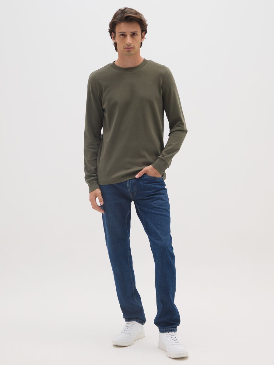 Boy's long-sleeve shirt in pure cotton green_1