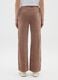 Brown wide-leg stretch cotton trousers_2