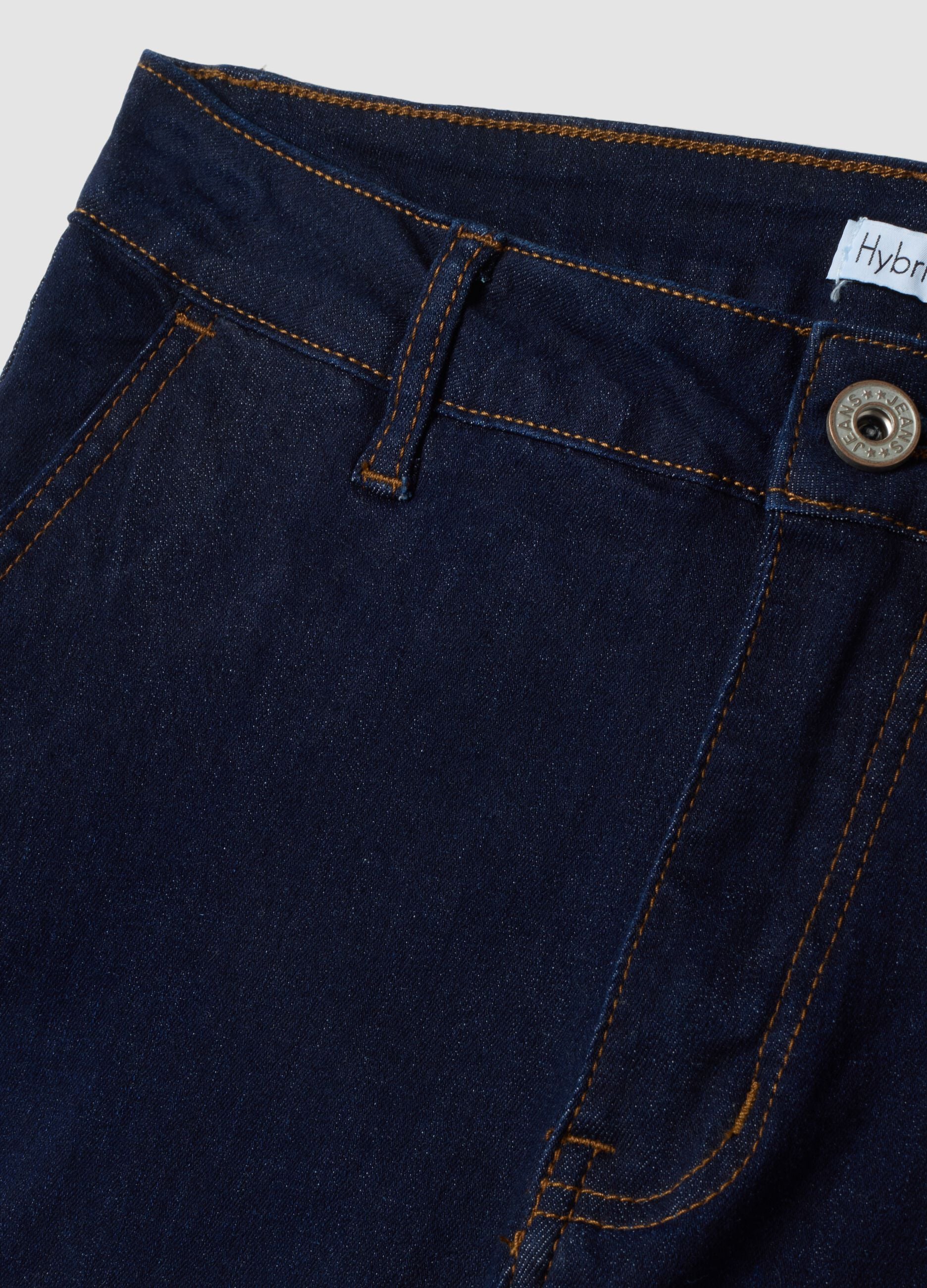 Regular-fit stretch cotton denim trousers