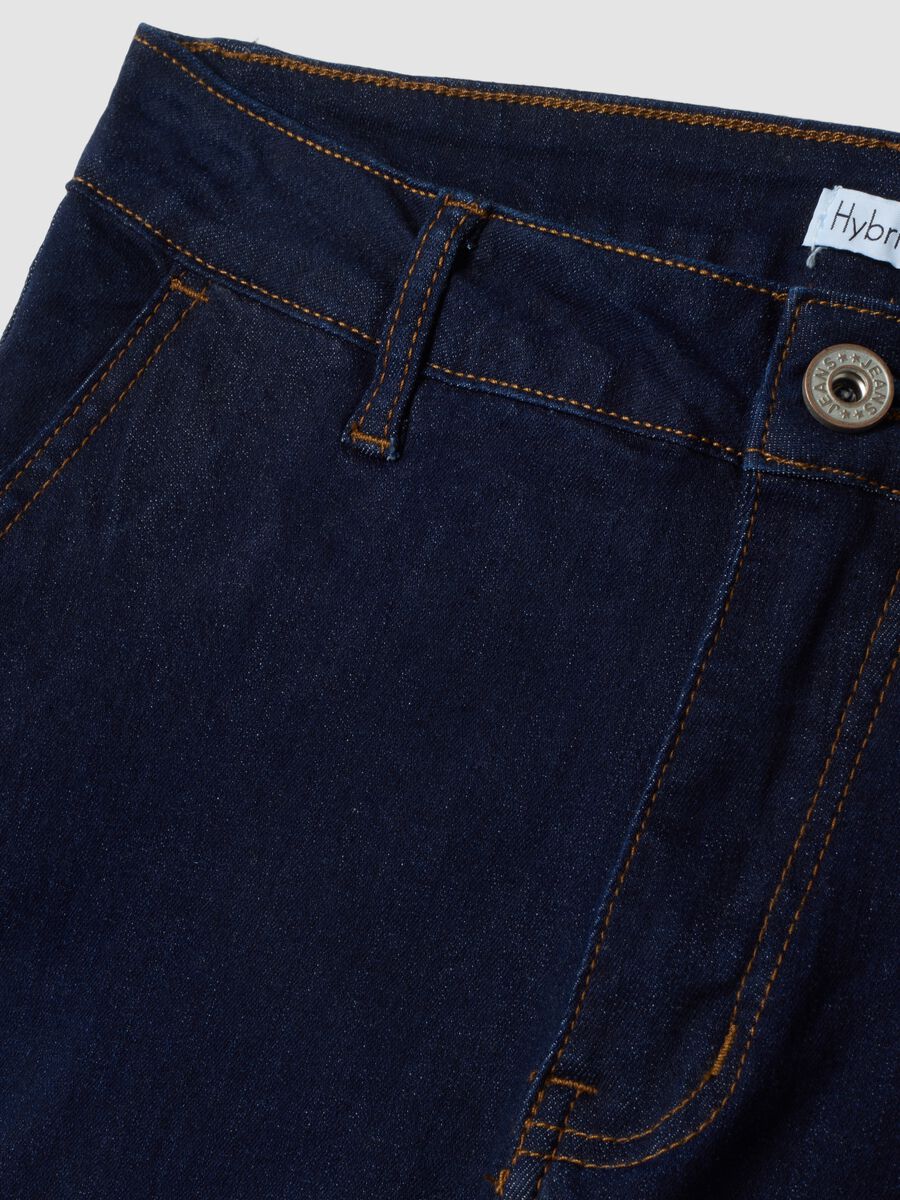 Regular-fit stretch cotton denim trousers_1