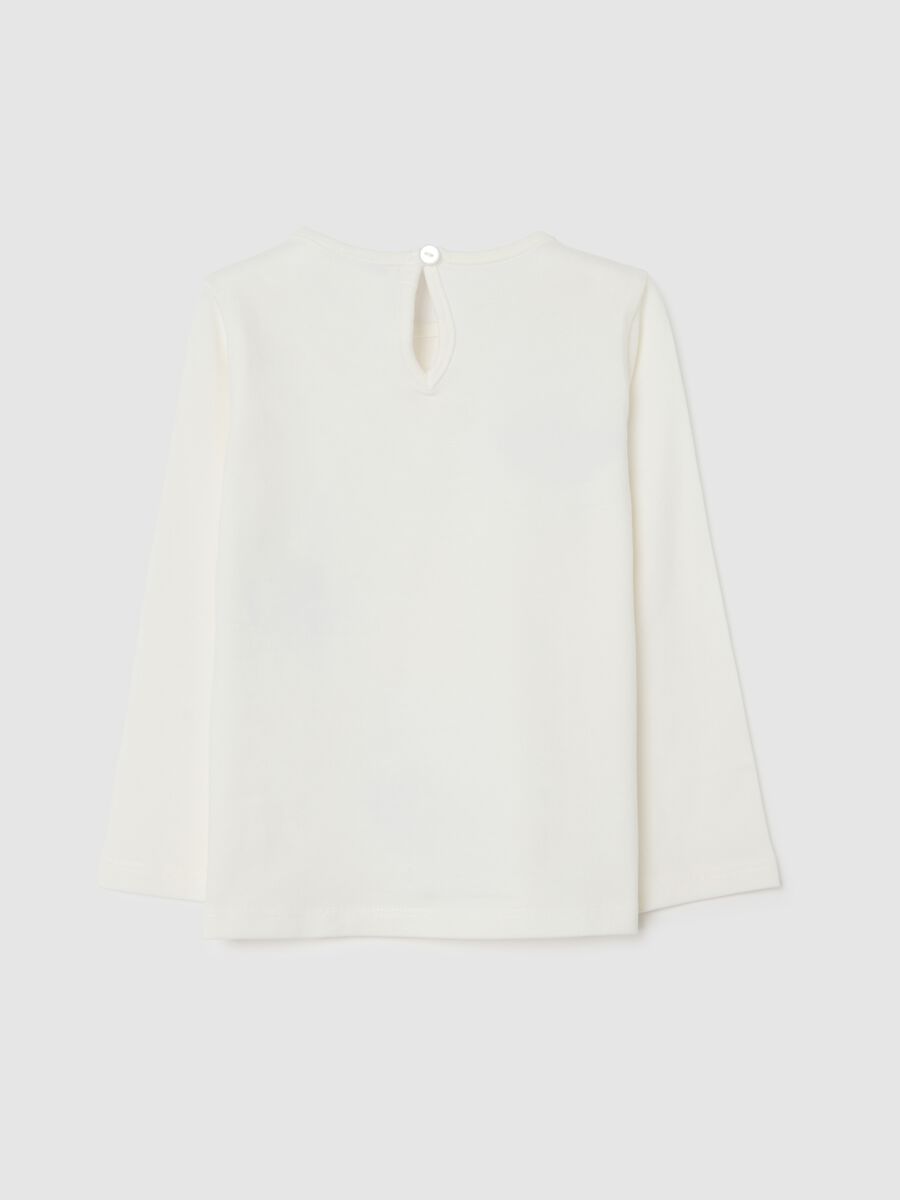 White cotton regular fit girl’s t-shirt with print_1