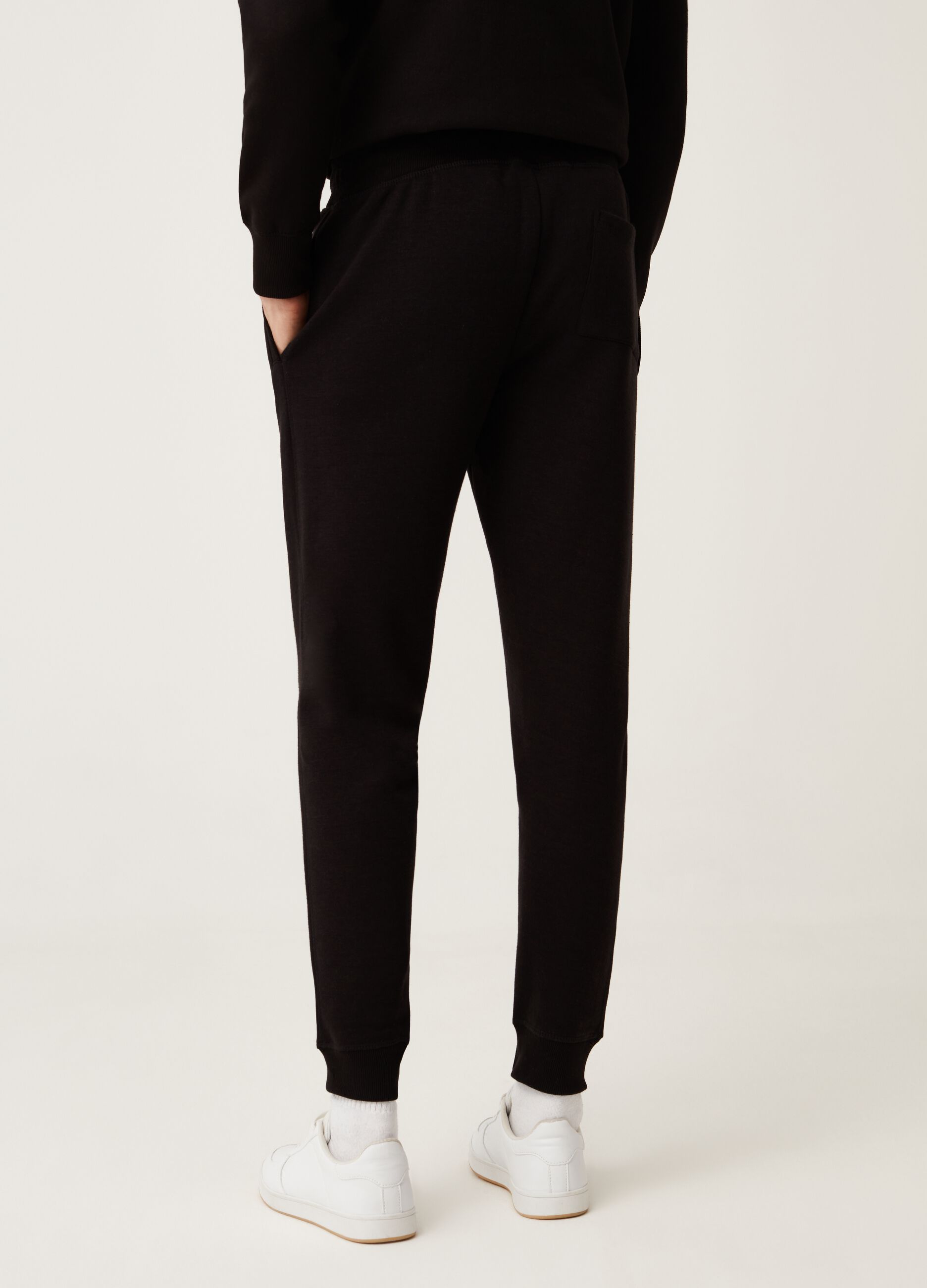 Joggers in felpa tinta unita_2