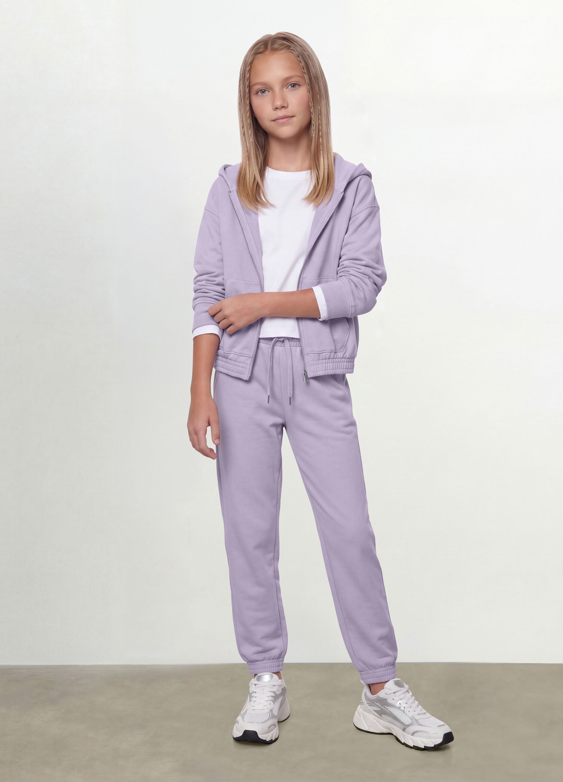 Purple organic cotton hooded sweatshirt