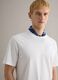 White pure cotton crew neck T-shirt with relaxed fit_0