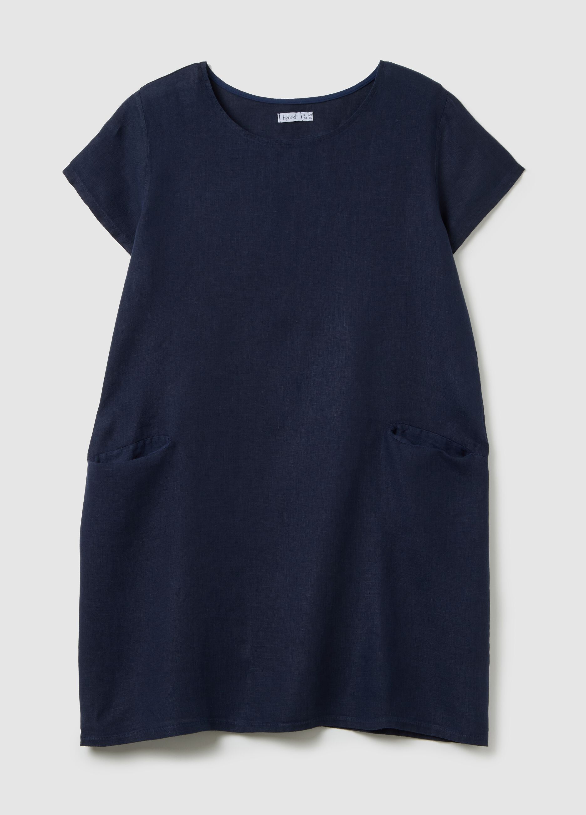 Abito da donna in puro lino blu regular fit