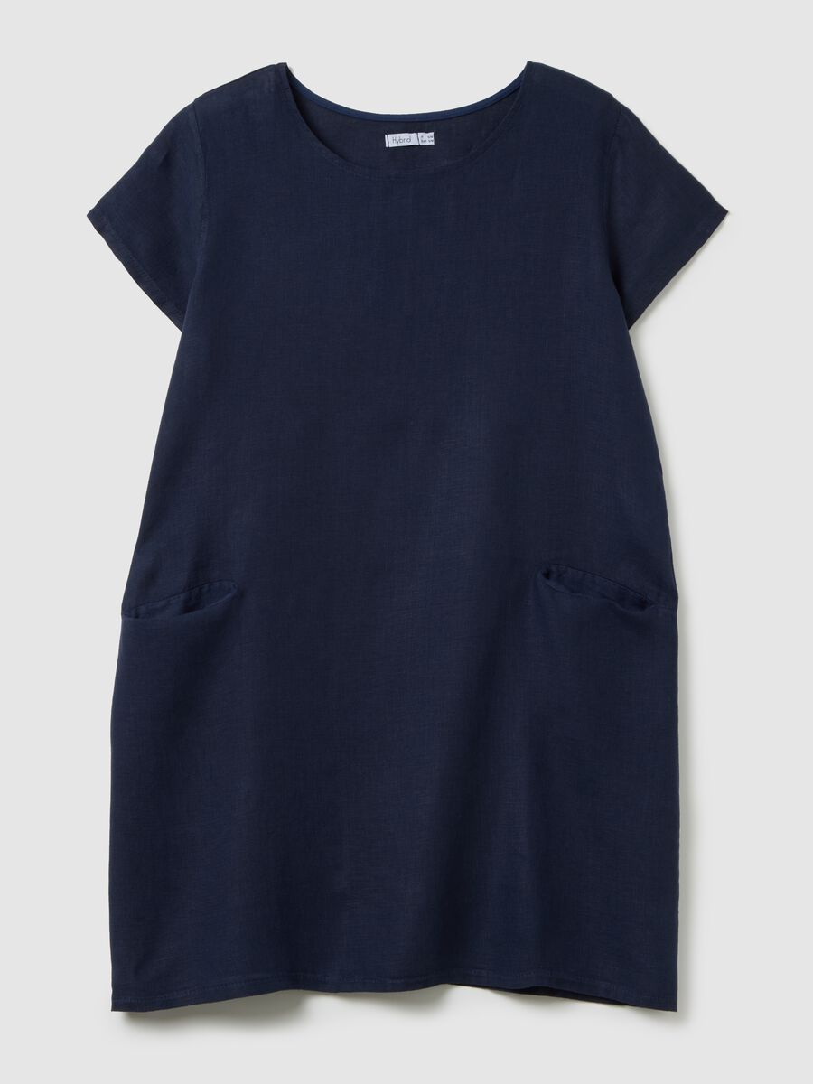 Abito da donna in puro lino blu regular fit_0